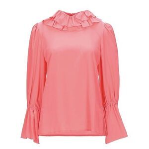 Tory Burch Ruffle Blouse Size 0‎ All Silk Vivid Pink 650